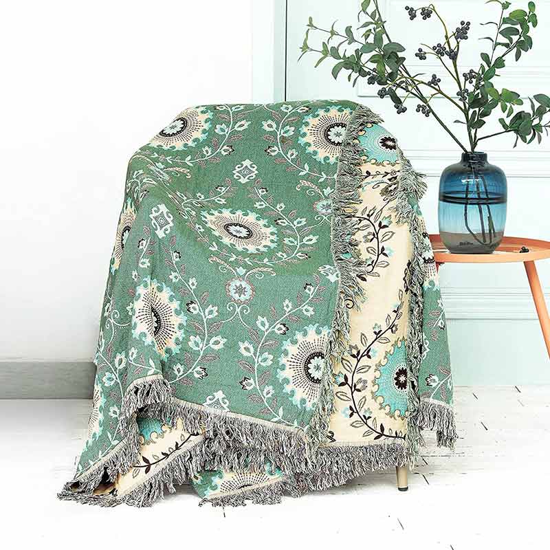 Reversible Baumwolldecke für Sofa & Bett
