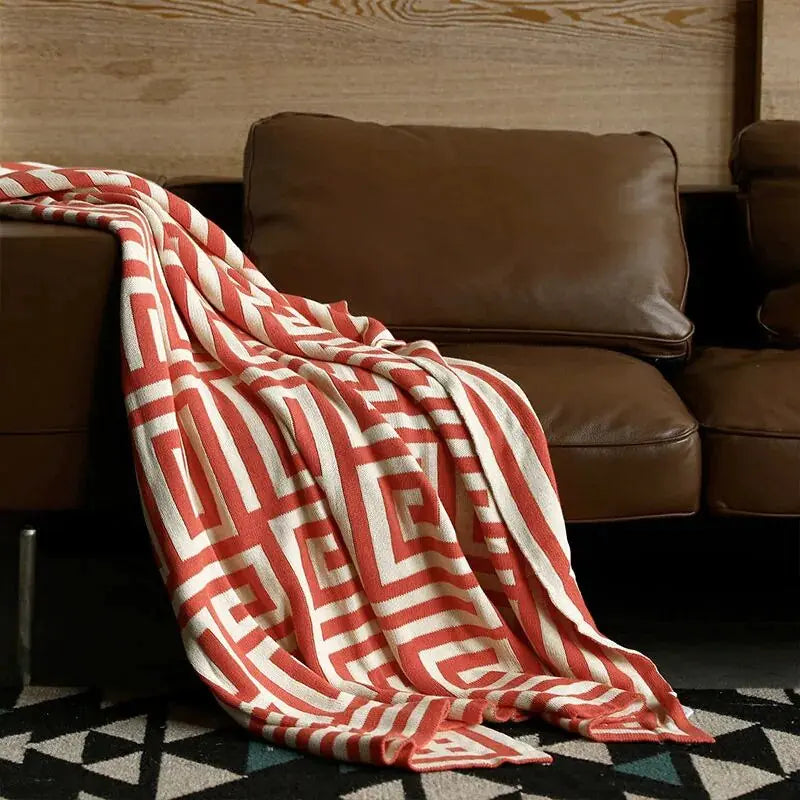 Moderne geometrische Kuscheldecke
