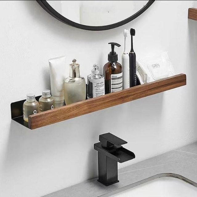 Massivholz Badezimmer Organizer Regal Ohne Bohren