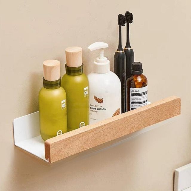 Massivholz Badezimmer Organizer Regal Ohne Bohren