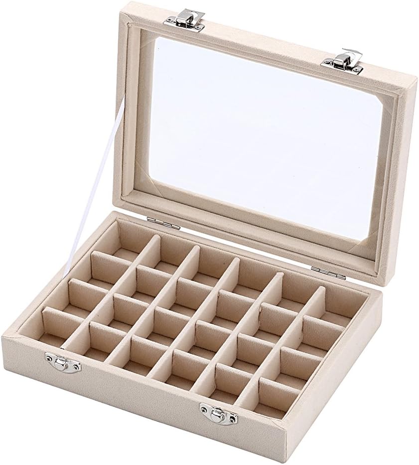 Luxuriöse Schmuckaufbewahrung mit Samt und Glasdeckel