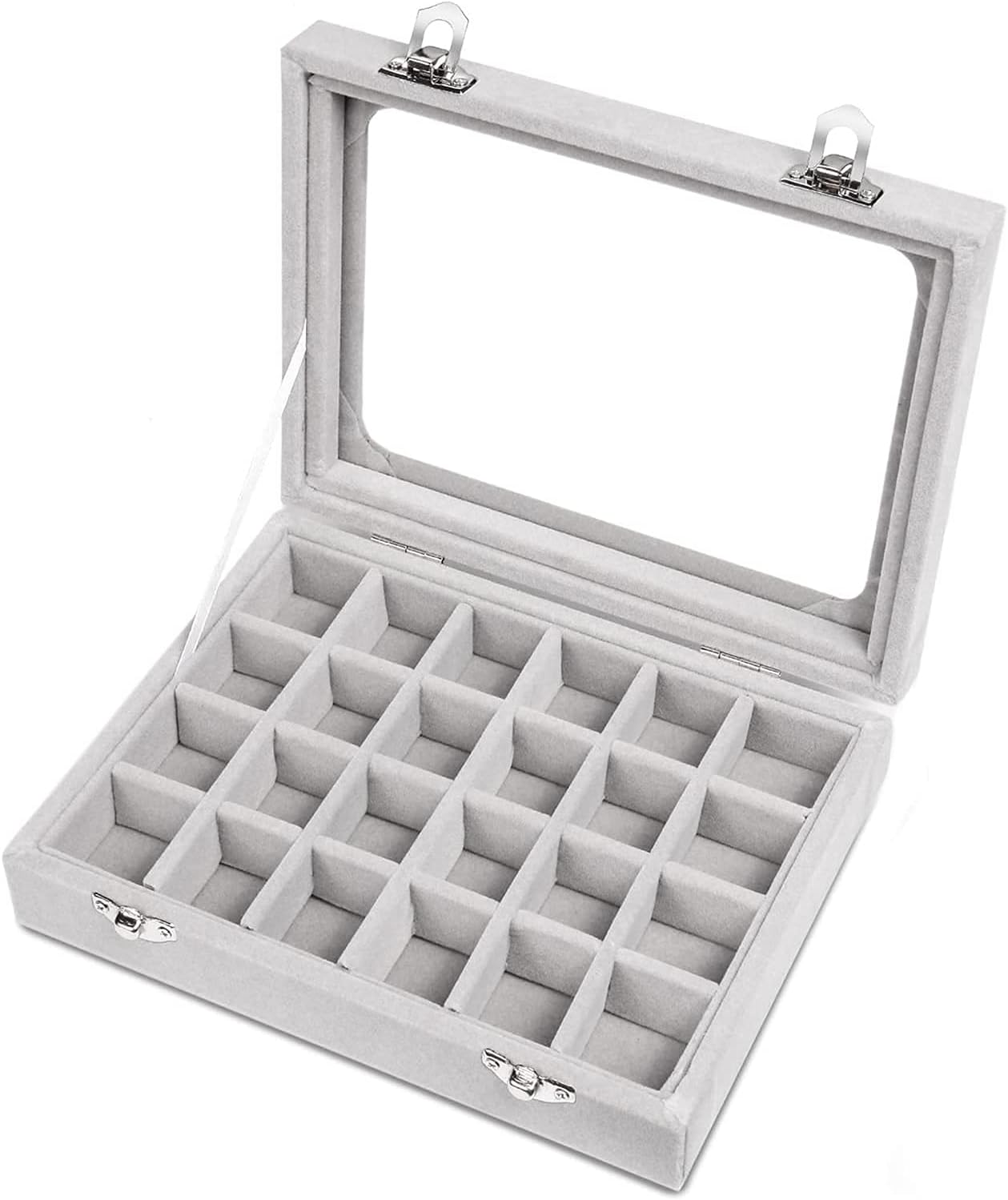 Luxuriöse Schmuckaufbewahrung mit Samt und Glasdeckel