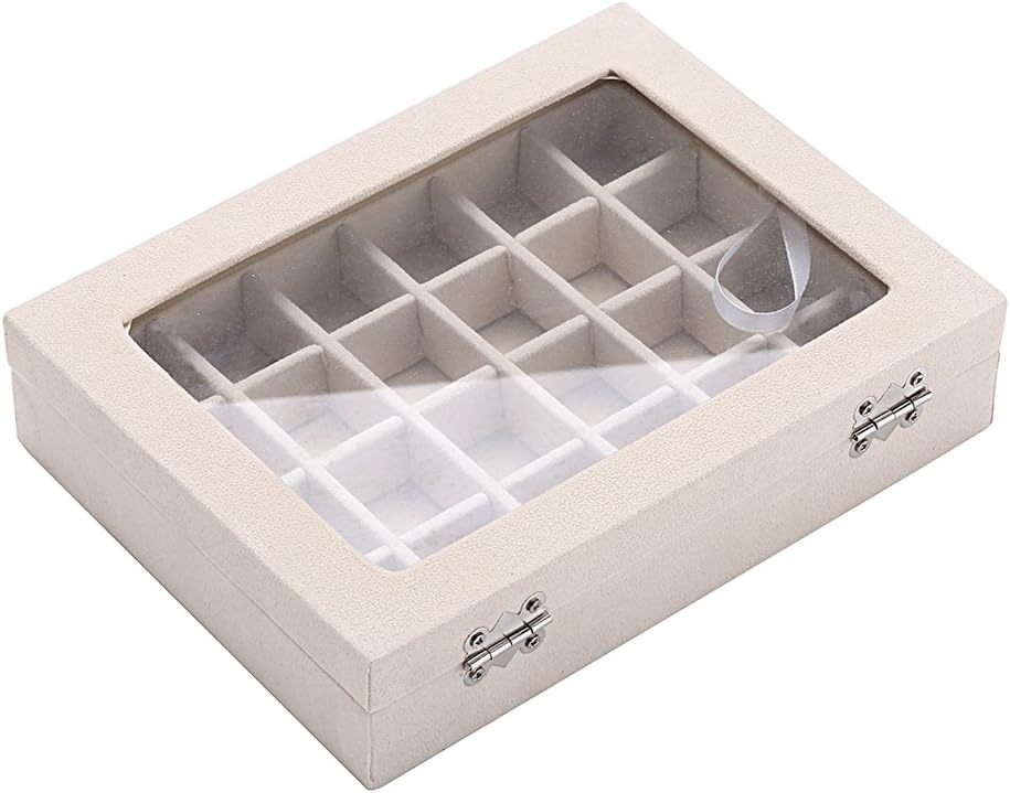 Luxuriöse Schmuckaufbewahrung mit Samt und Glasdeckel