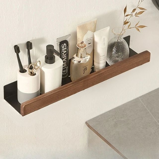 Massivholz Badezimmer Organizer Regal Ohne Bohren