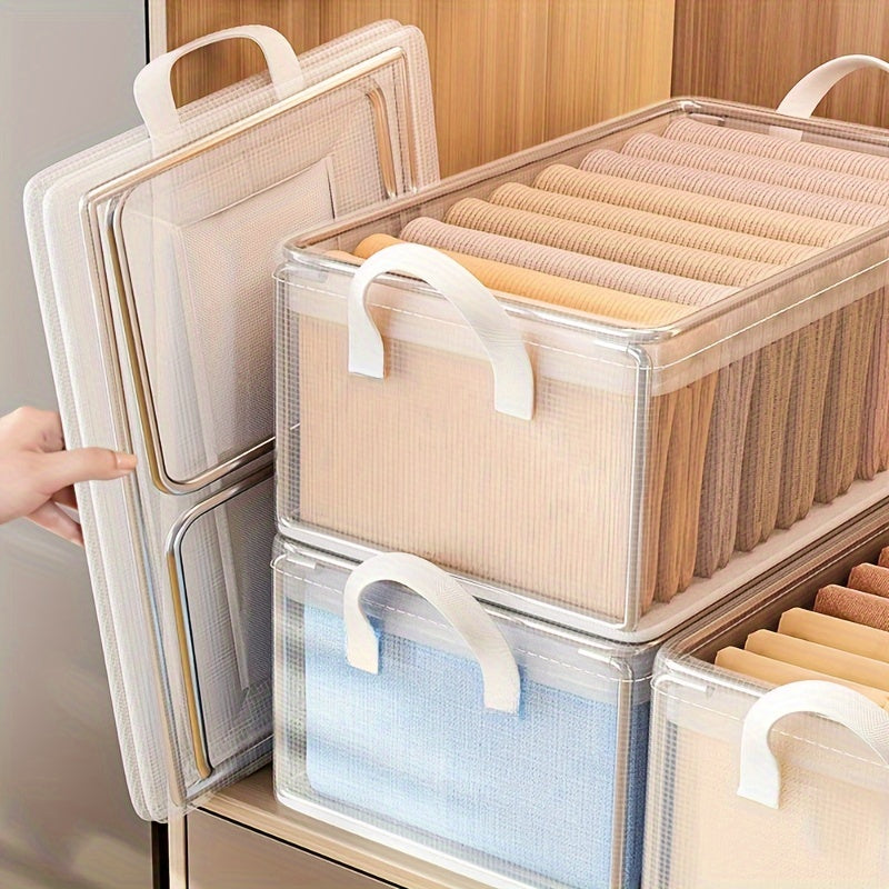 Set Stapelbare Kunststoff Aufbewahrungsboxen mit Stahlrahmen