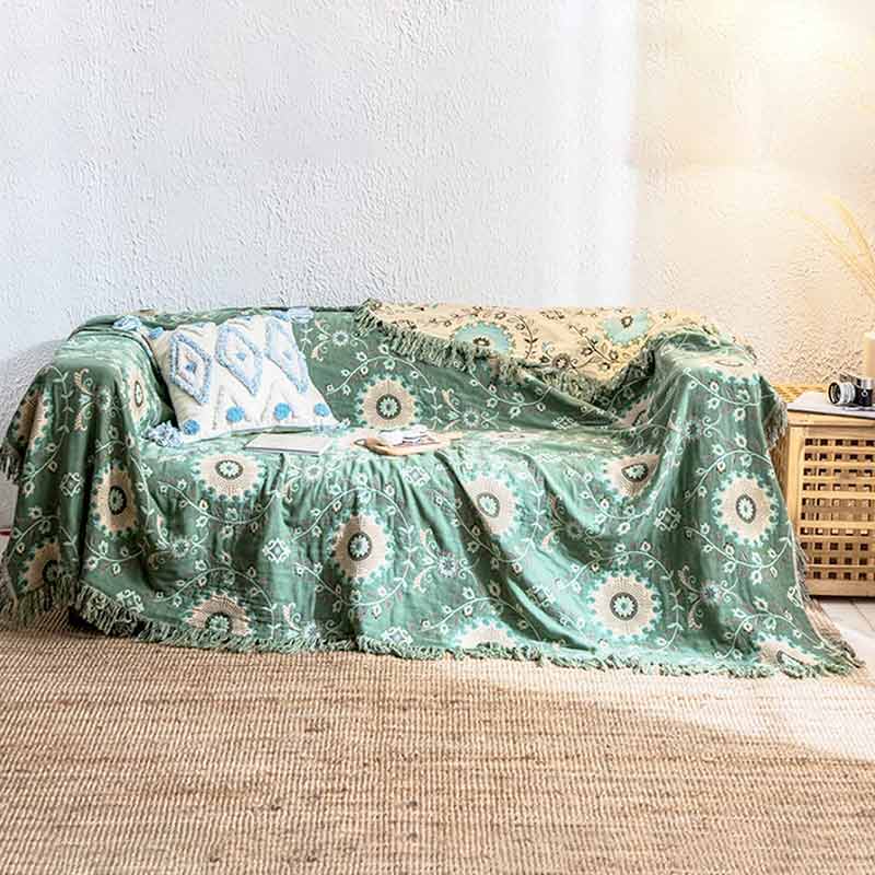 Reversible Baumwolldecke für Sofa & Bett