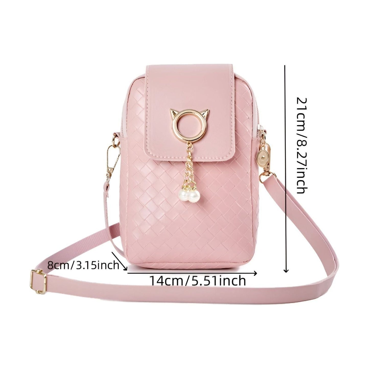 Elegante Umhängetasche Damen aus PU-Leder – Leichte Crossbody Bag für Stilbewusste, 14x8x21 cm, Praktische Innenstruktur 4