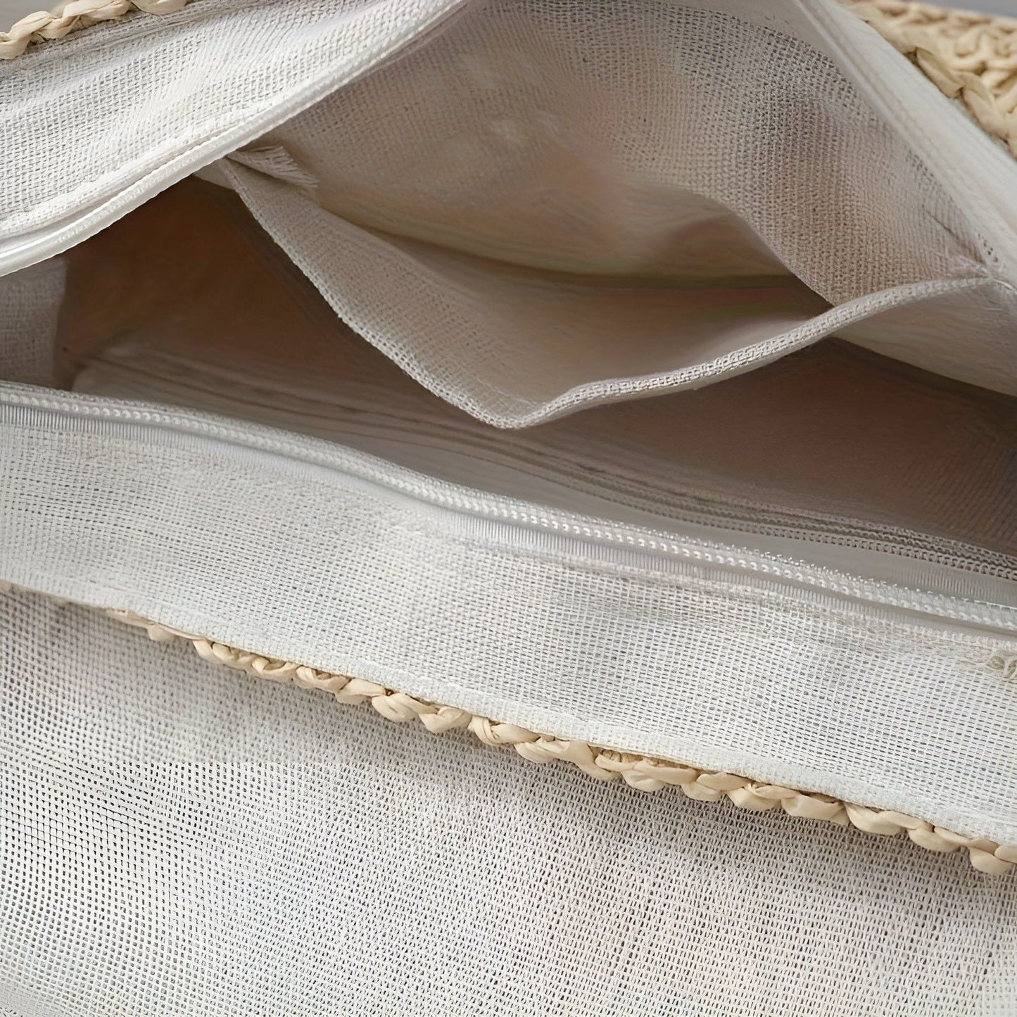 Geflochtene Strandtasche Groß aus Stroh – Leichte Badetasche für Strand und Freizeit mit praktischen Innentaschen 4