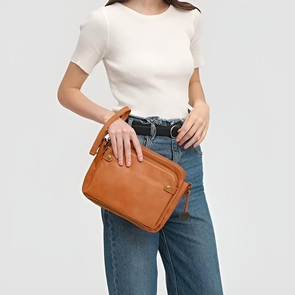 Wasserdichte Handtasche Damen aus PU-Leder – Luxus Crossbody-Tasche mit großem Fassungsvermögen und verstellbarem Schulterriemen 4