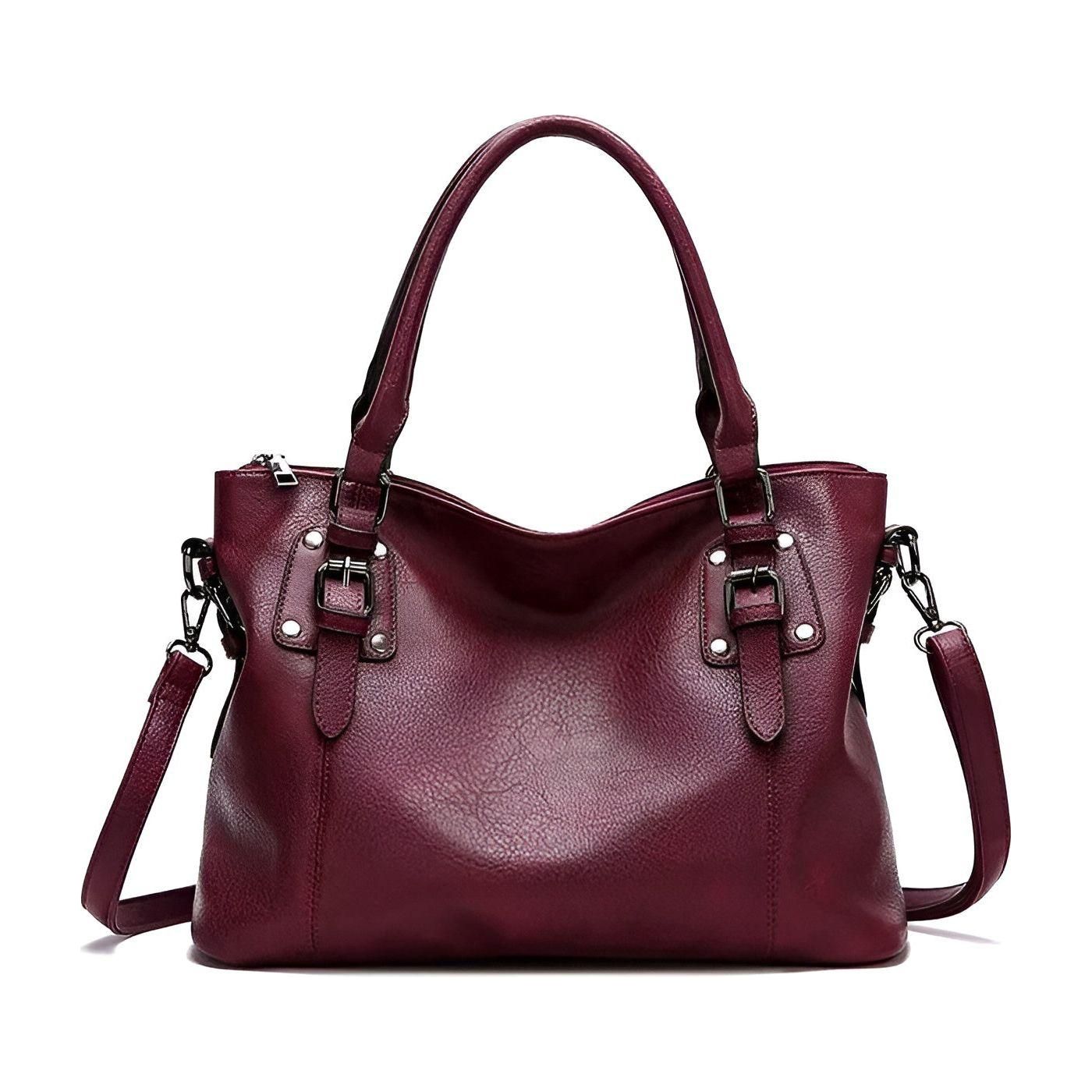 Stilvolle Retro Handtasche Damen aus PU-Leder mit mehreren Fächern – Braun, Schwarz, Wein, Gelb 3