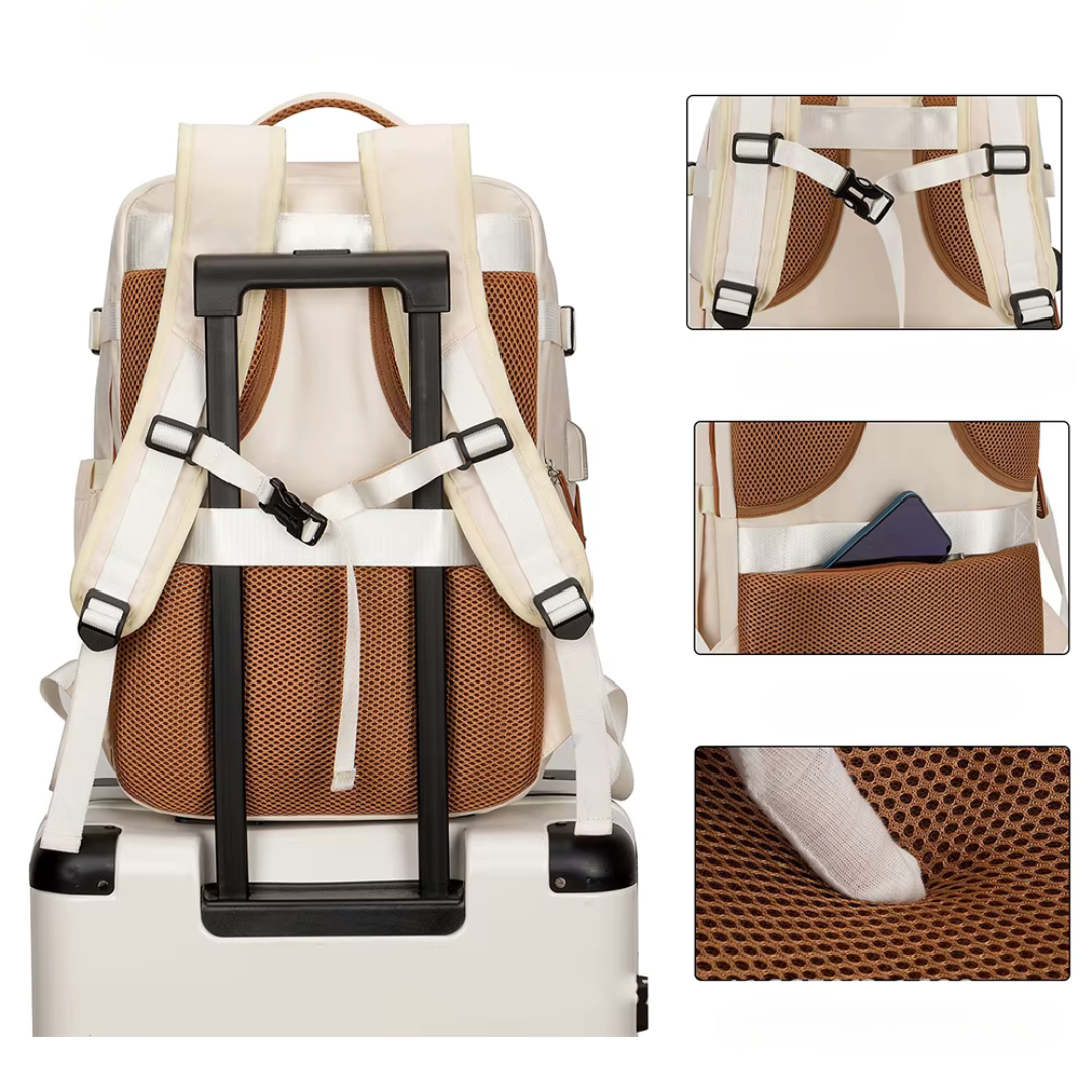 Ergonomischer Reiserucksack 46×36×20 cm – wasserabweisend, leicht & robust, mit Laptopfach – ideal für Business & Reisen