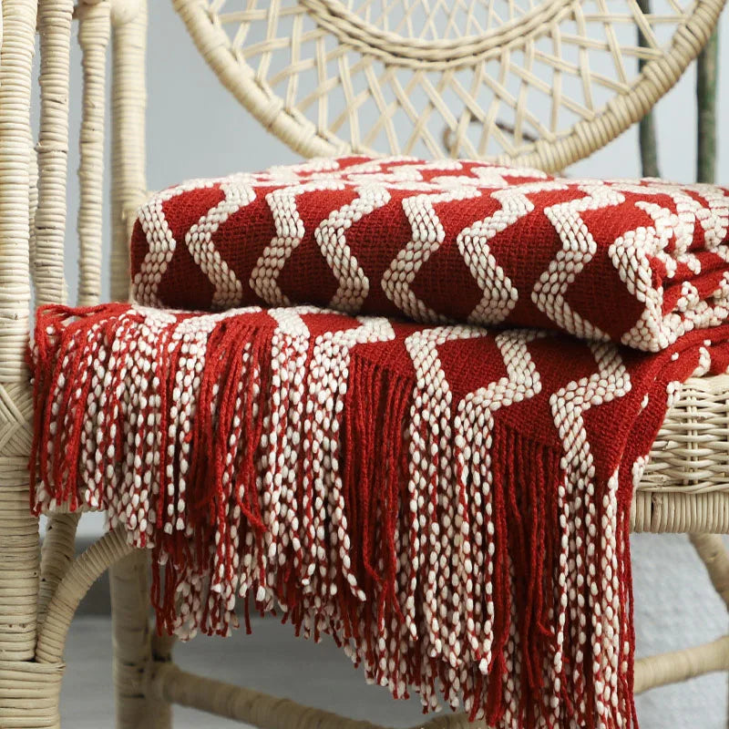 Nordische Strickdecke