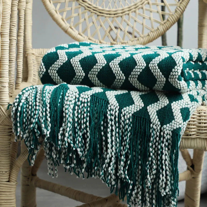 Nordische Strickdecke