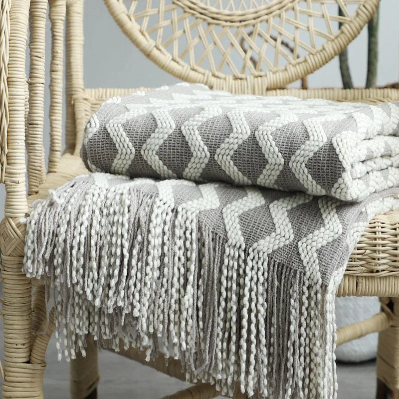 Nordische Strickdecke