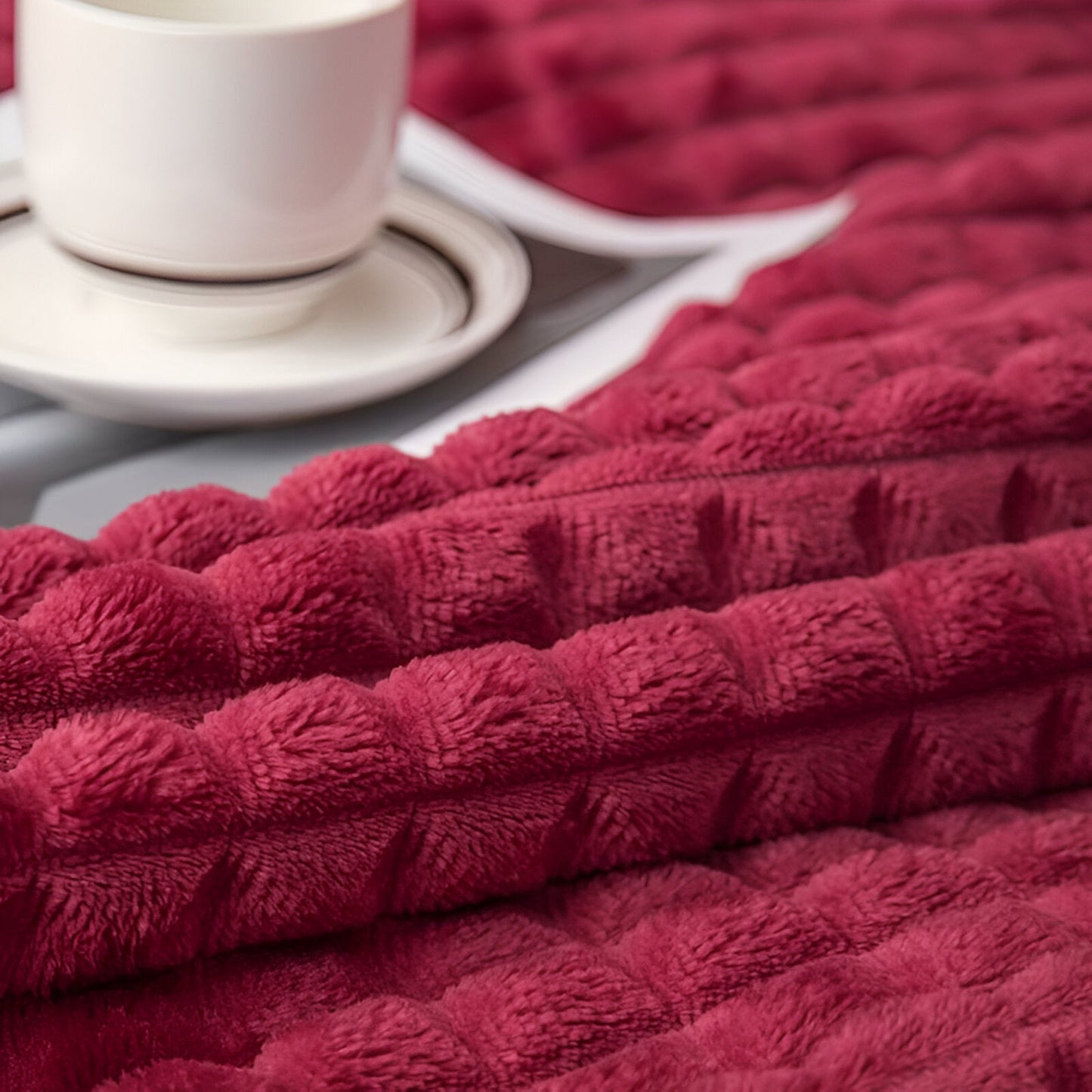 Ultra-fluffy Korallenfleece-Decke