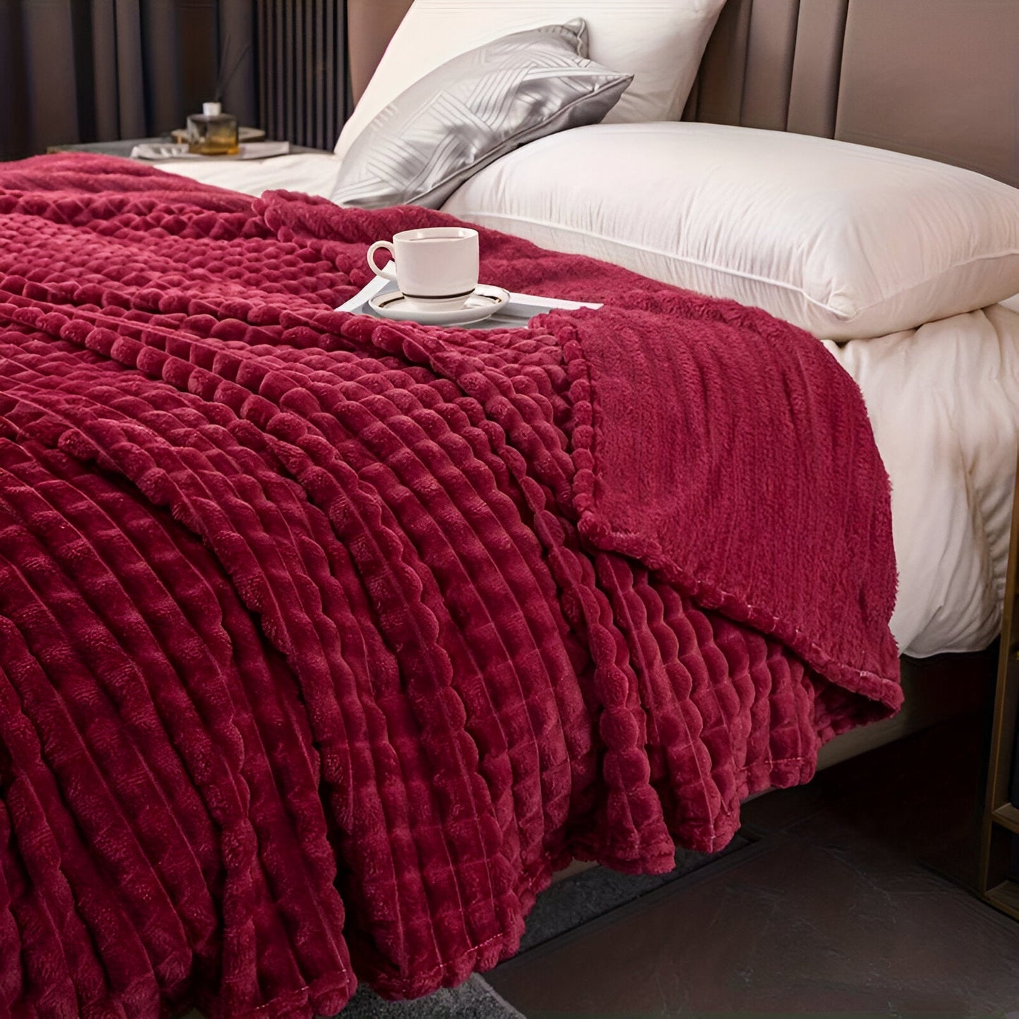 Ultra-fluffy Korallenfleece-Decke