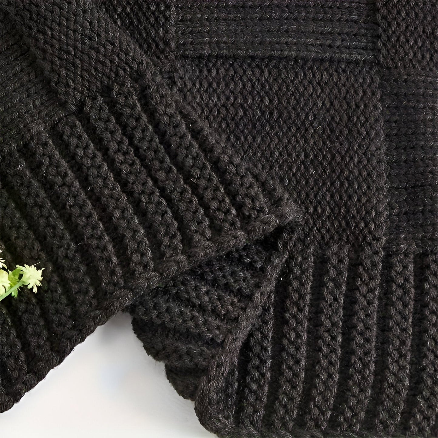 Weiche Strickdecke für Bett