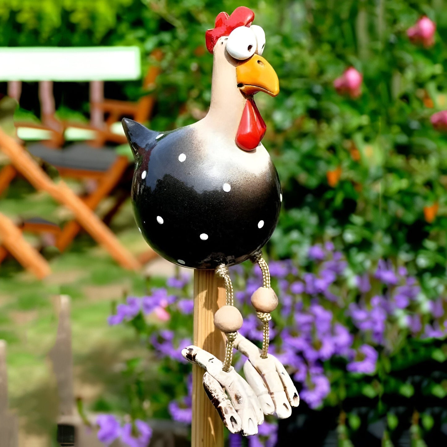 Wetterfeste Hühnerstatue aus Resin für den Garten