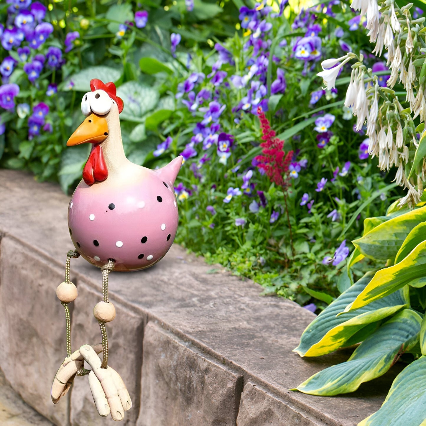 Wetterfeste Hühnerstatue aus Resin für den Garten
