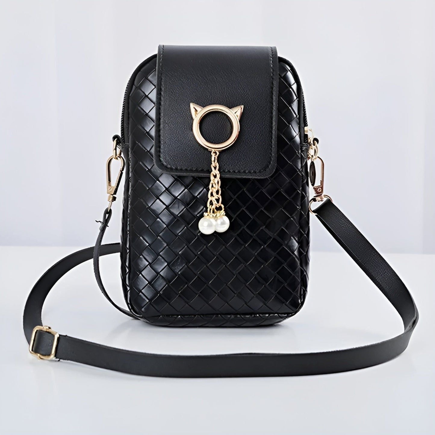 Elegante Umhängetasche Damen aus PU-Leder – Leichte Crossbody Bag für Stilbewusste, 14x8x21 cm, Praktische Innenstruktur 1