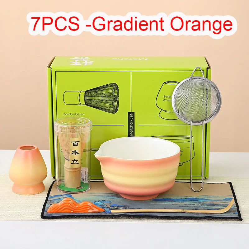 Variant image for Matcha Tee Set mit Bambus und Keramik – Teezubereitung Kit für authentische Teeerlebnisse, 2 oder 7 Teile-6
