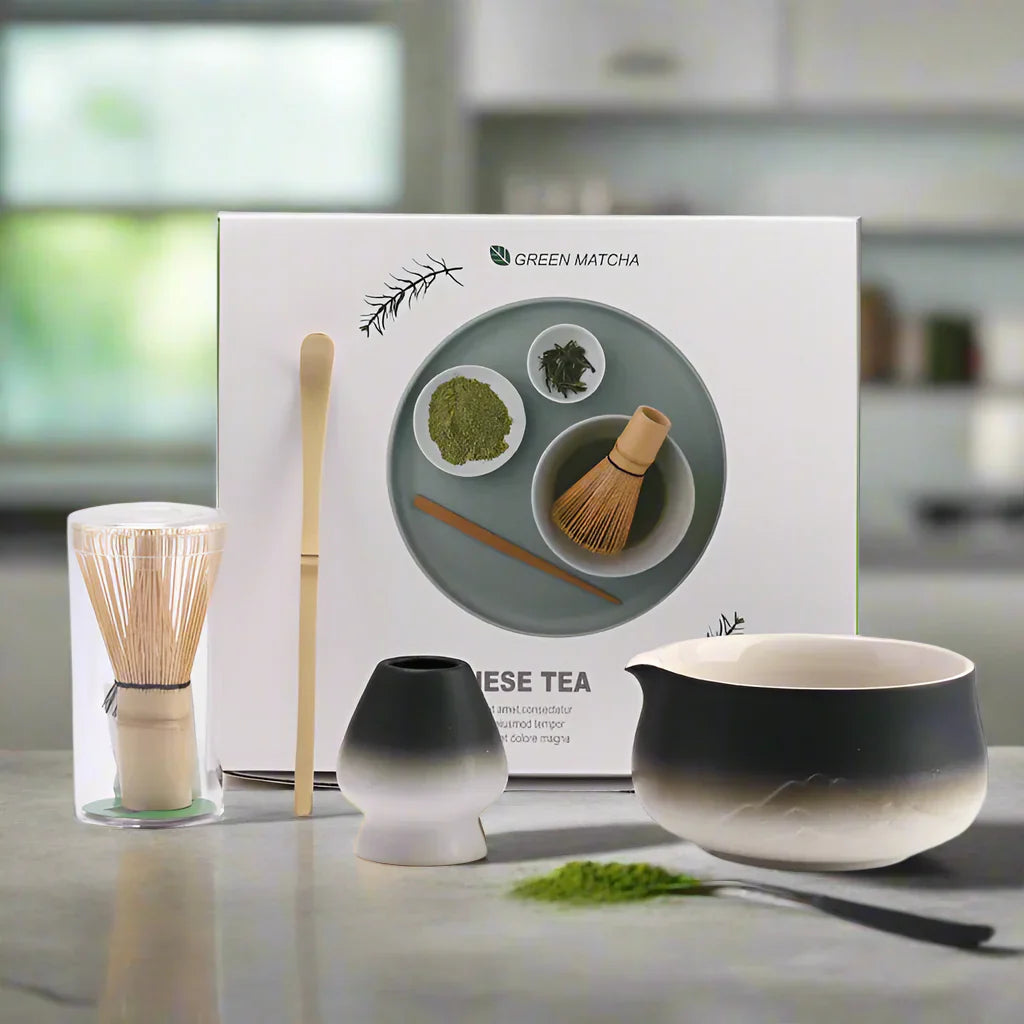 Authentisches Japanisches Matcha Tee Set aus Keramik mit Bambus Schneebesen – Ideal als Tee Geschenkset für Teeliebhaber 4