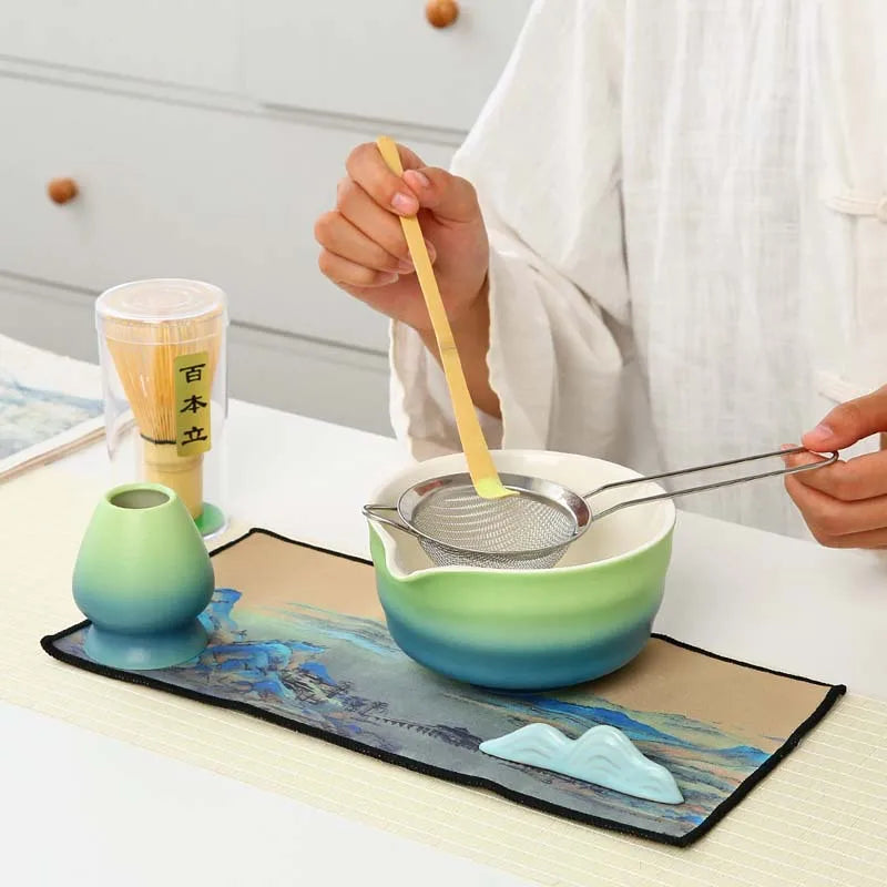Matcha Tee Set mit Bambus und Keramik – Teezubereitung Kit für authentische Teeerlebnisse, 2 oder 7 Teile 3