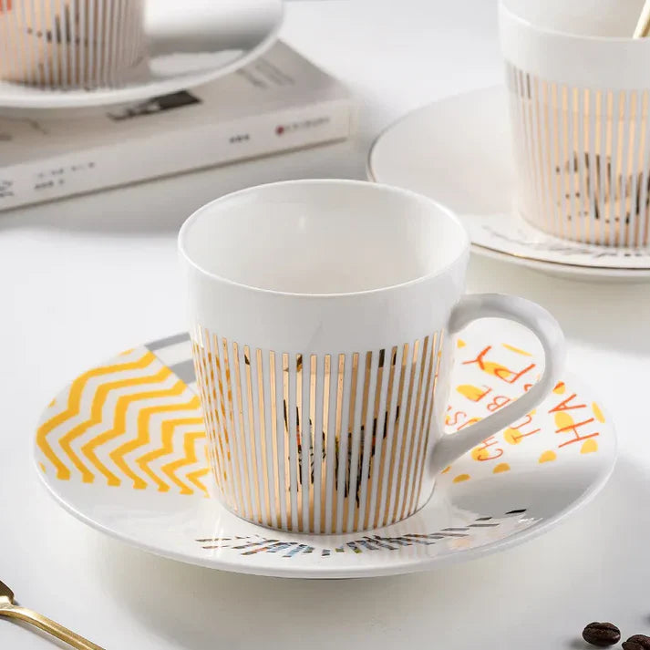 Spiegelglanz Kaffeetasse mit Untertasse