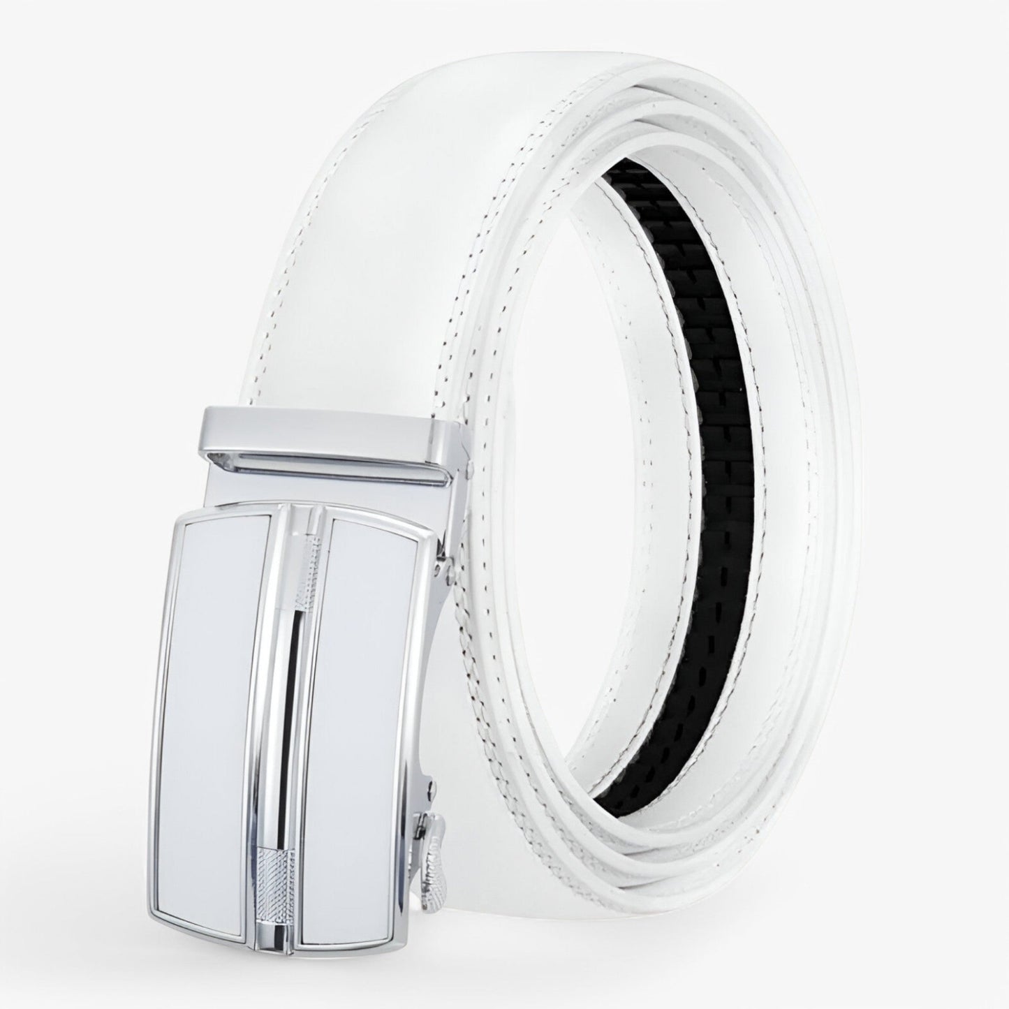 Eleganter Herrengürtel aus echtem Leder mit Automatischer Schleife – Schwarz, 3,5 cm Breit, Ideal für Business und Freizeit-2