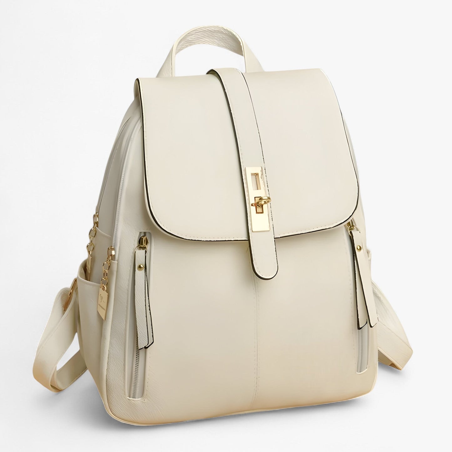 Eleganter Lederrucksack für Damen – Modern und Geräumig, Ideal für Alltag und Reisen, Verstellbare Schultergurte, Schwarz/Braun 3