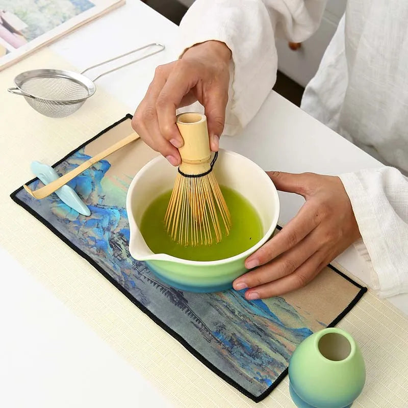 Matcha Tee Set mit Bambus und Keramik – Teezubereitung Kit für authentische Teeerlebnisse, 2 oder 7 Teile 5