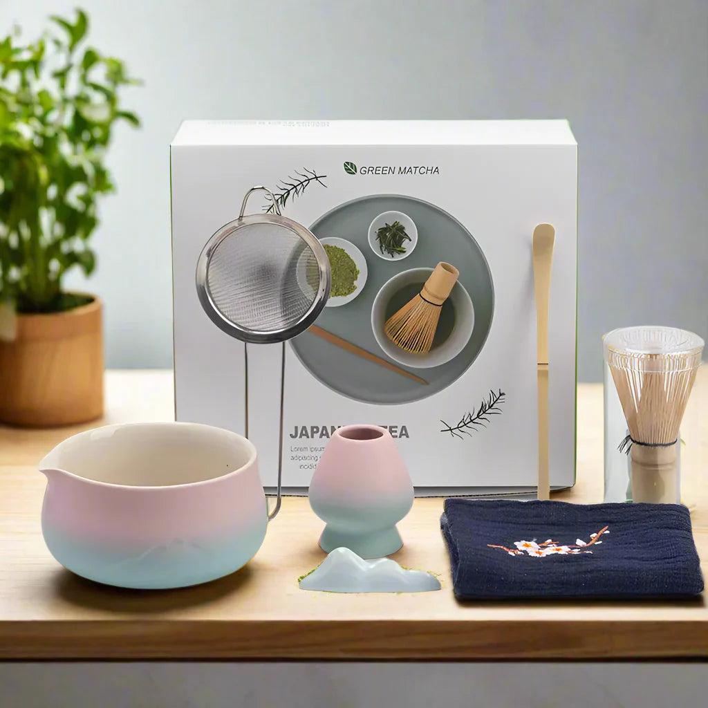 Authentisches Japanisches Matcha Tee Set aus Keramik mit Bambus Schneebesen – Ideal als Tee Geschenkset für Teeliebhaber 3
