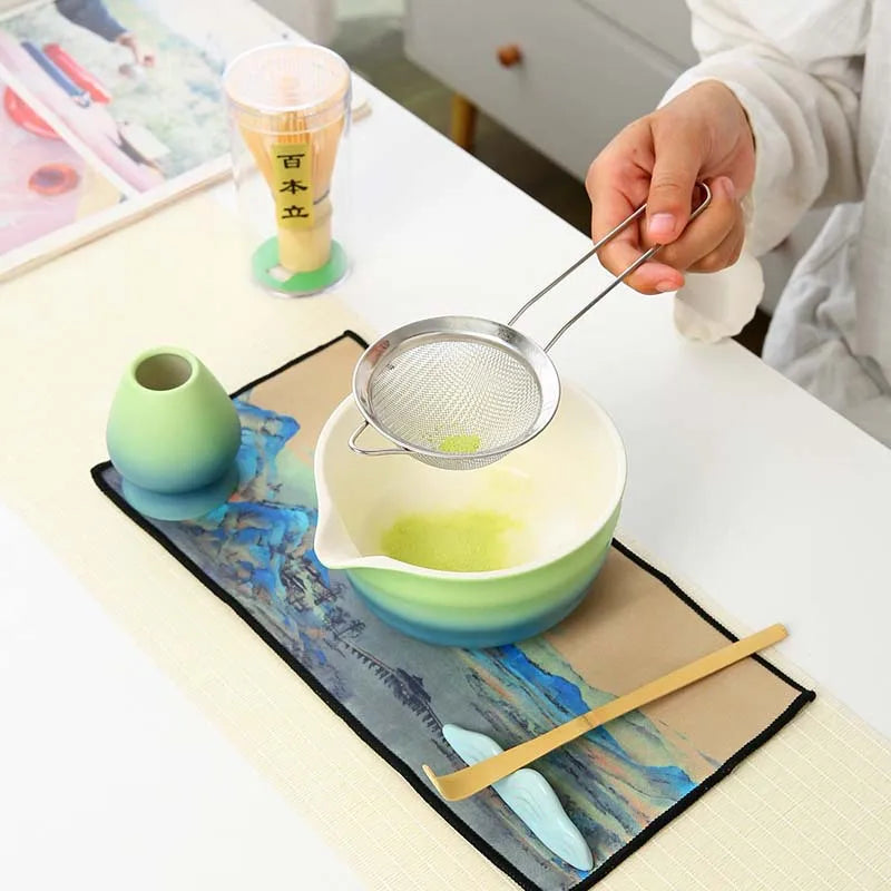 Matcha Tee Set mit Bambus und Keramik – Teezubereitung Kit für authentische Teeerlebnisse, 2 oder 7 Teile 4