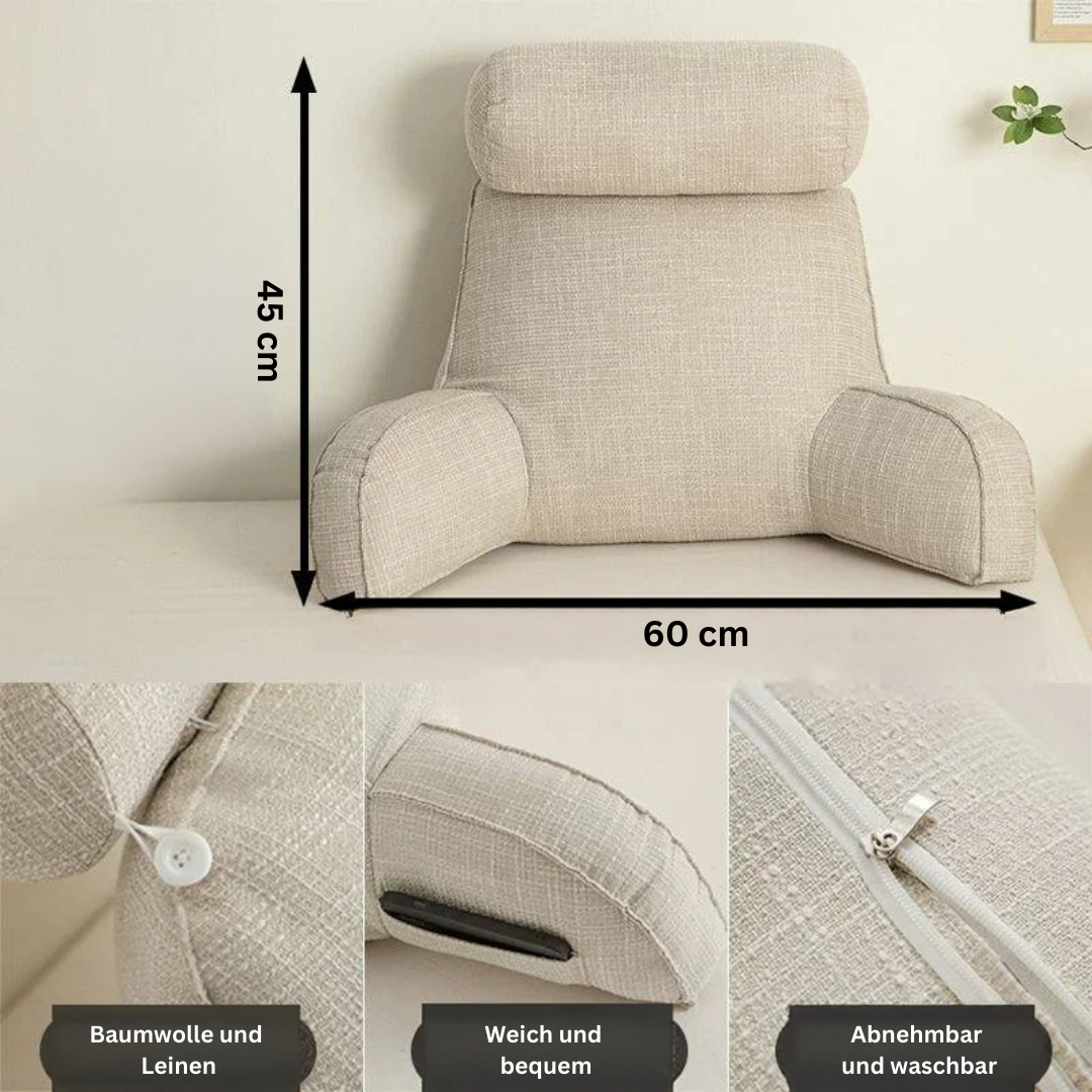 Ergonomisches Rückenlehnenkissen mit Armlehnen und Kopfstütze