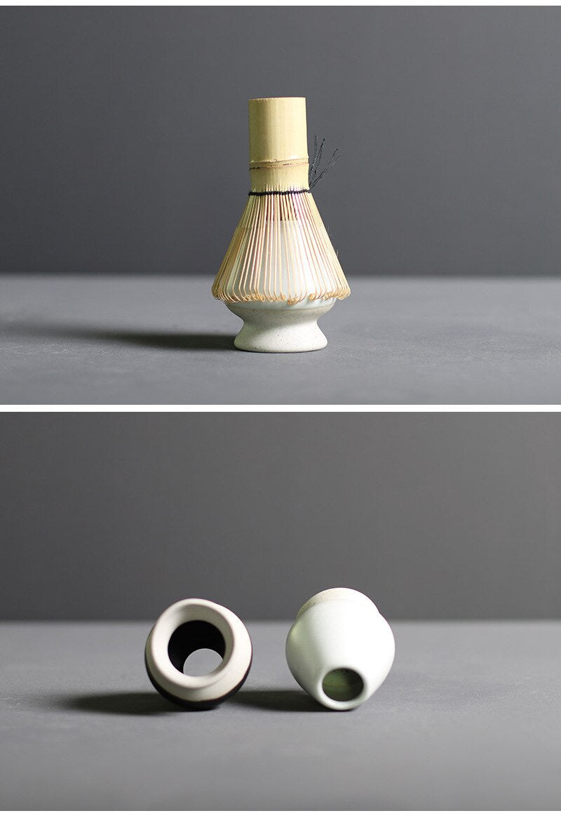 Matcha Set aus Bambus und Keramik