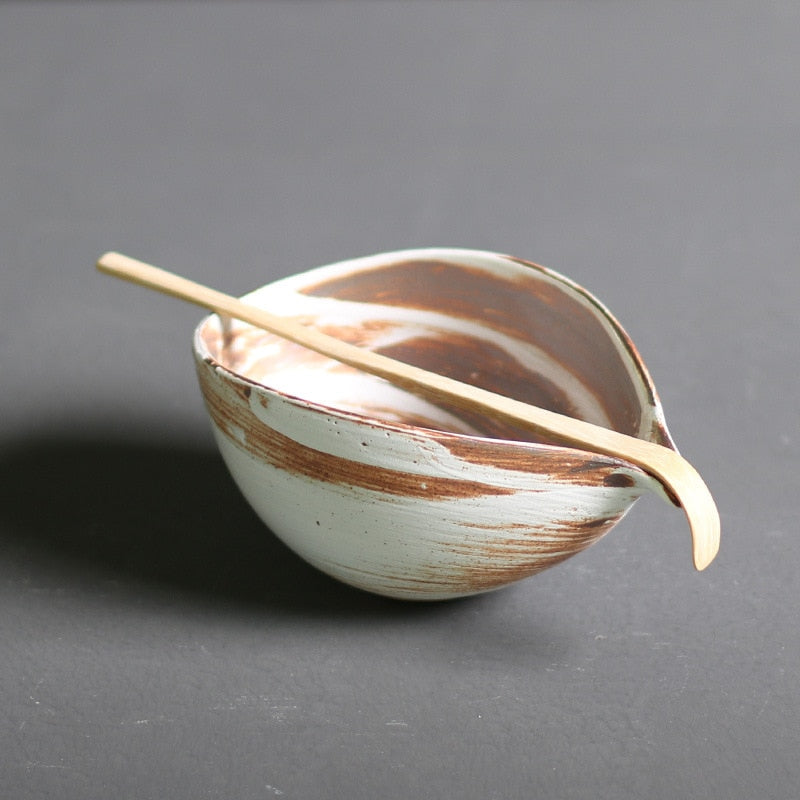 Matcha Set aus Bambus und Keramik