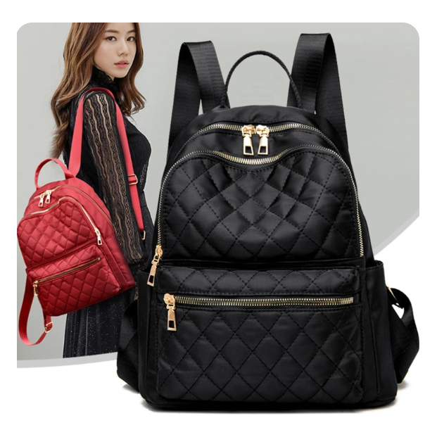 Leichter Nylon Rucksack Damen – Wasserdicht, Praktisch für Reisen, Mehrere Fächer, Stilvoll und Funktional 3