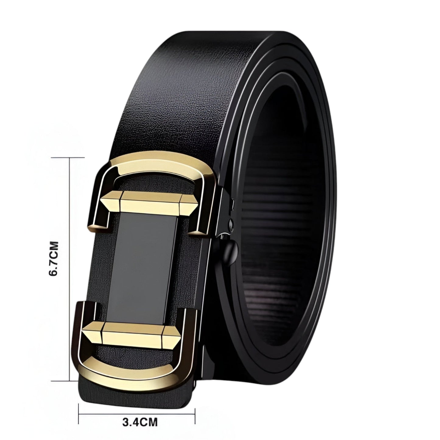 Klassischer Leder Gürtel Herren aus PU-Leder mit Zinklegierungsschnalle – Ideales Accessoire für formelle und lässige Anlässe-6