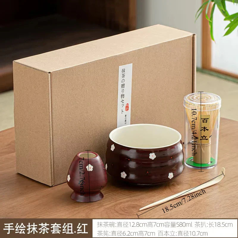 Variant image for Keramik Matcha Tee Set mit Kirschblüten – Traditionelles Japanisches Design, Ideal als Tee Geschenkset oder Tee Set Geschenk-2