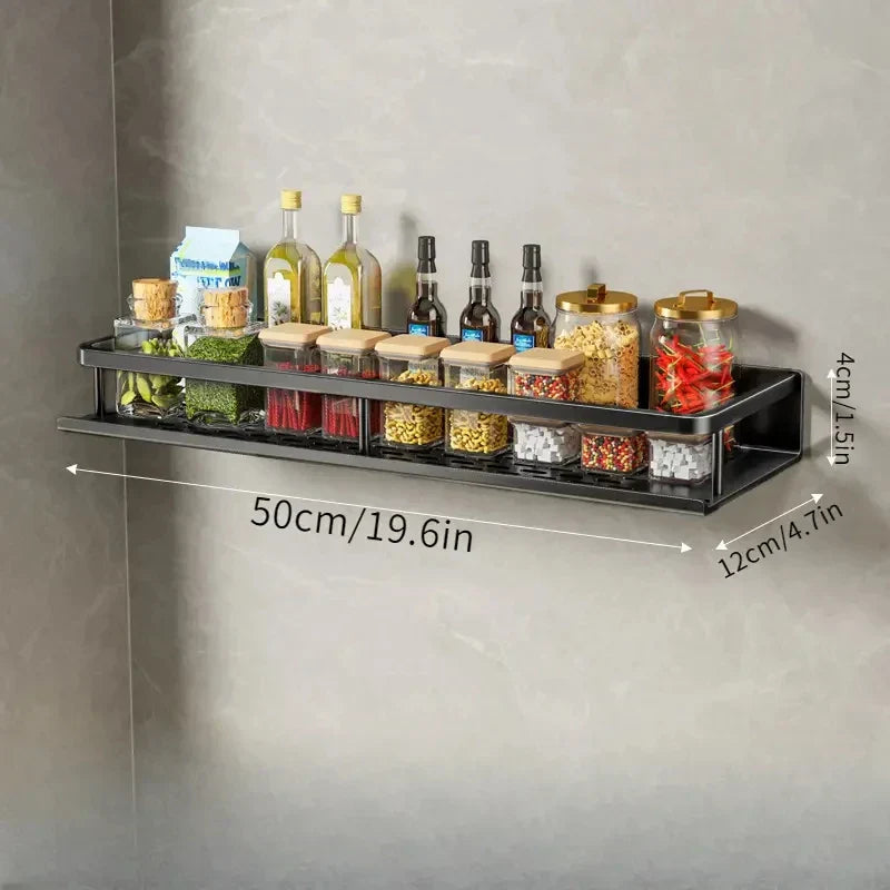 Schwarzes Küchenregal