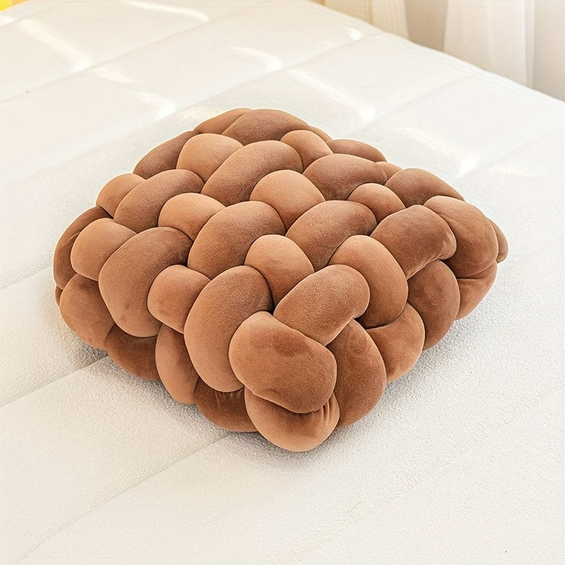 Weiches Quadratisches Plüsch-Knoten-Kissen – Handgewebt für Eleganten Wohnkomfort, 30x33cm 2