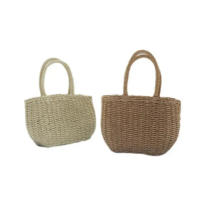 Modische Handgefertigte Strandtasche Groß aus Gewebtem Stroh – Anelia Bag in Khaki und Beige, Perfekt für Strand und Ausflüge 6