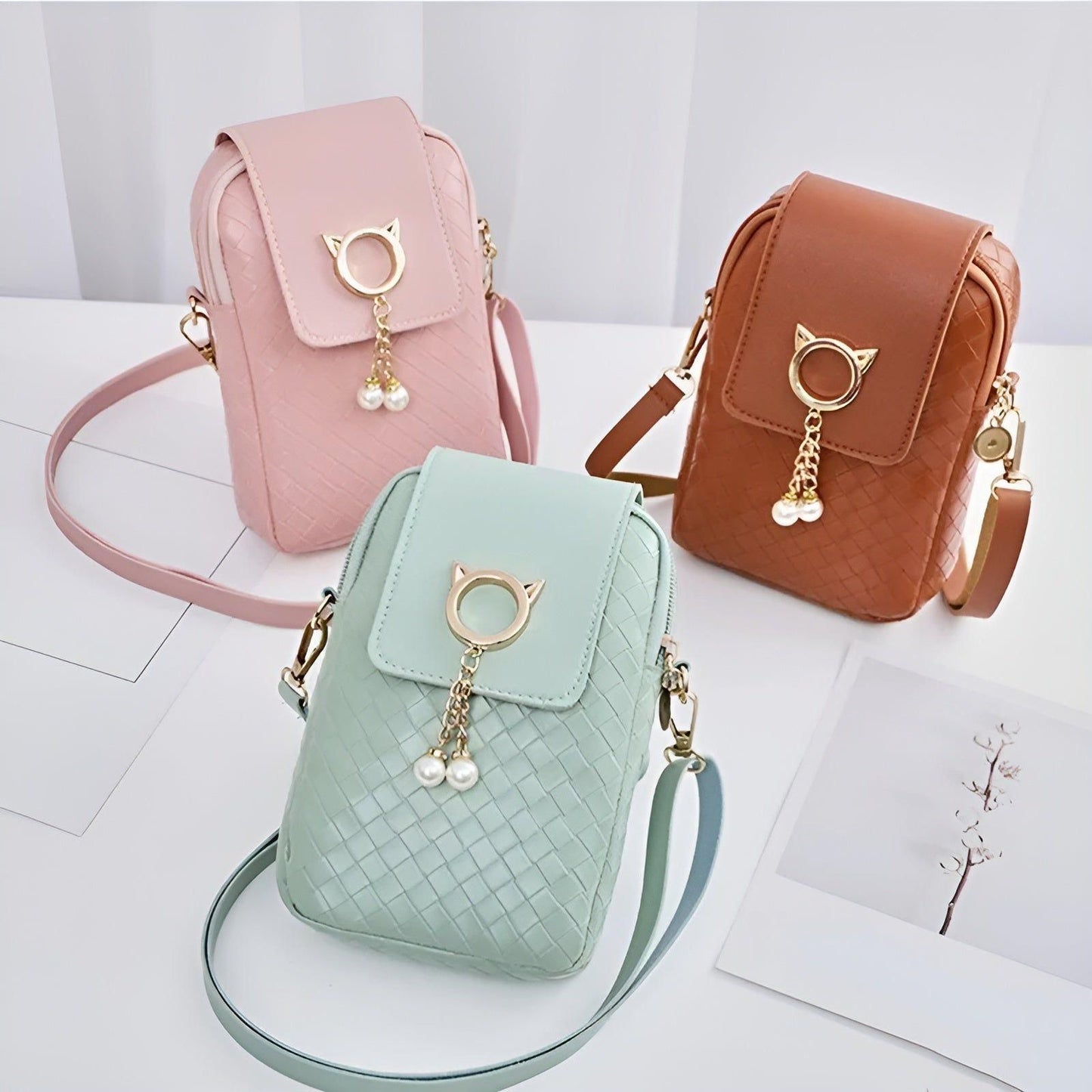 Elegante Umhängetasche Damen aus PU-Leder – Leichte Crossbody Bag für Stilbewusste, 14x8x21 cm, Praktische Innenstruktur 2