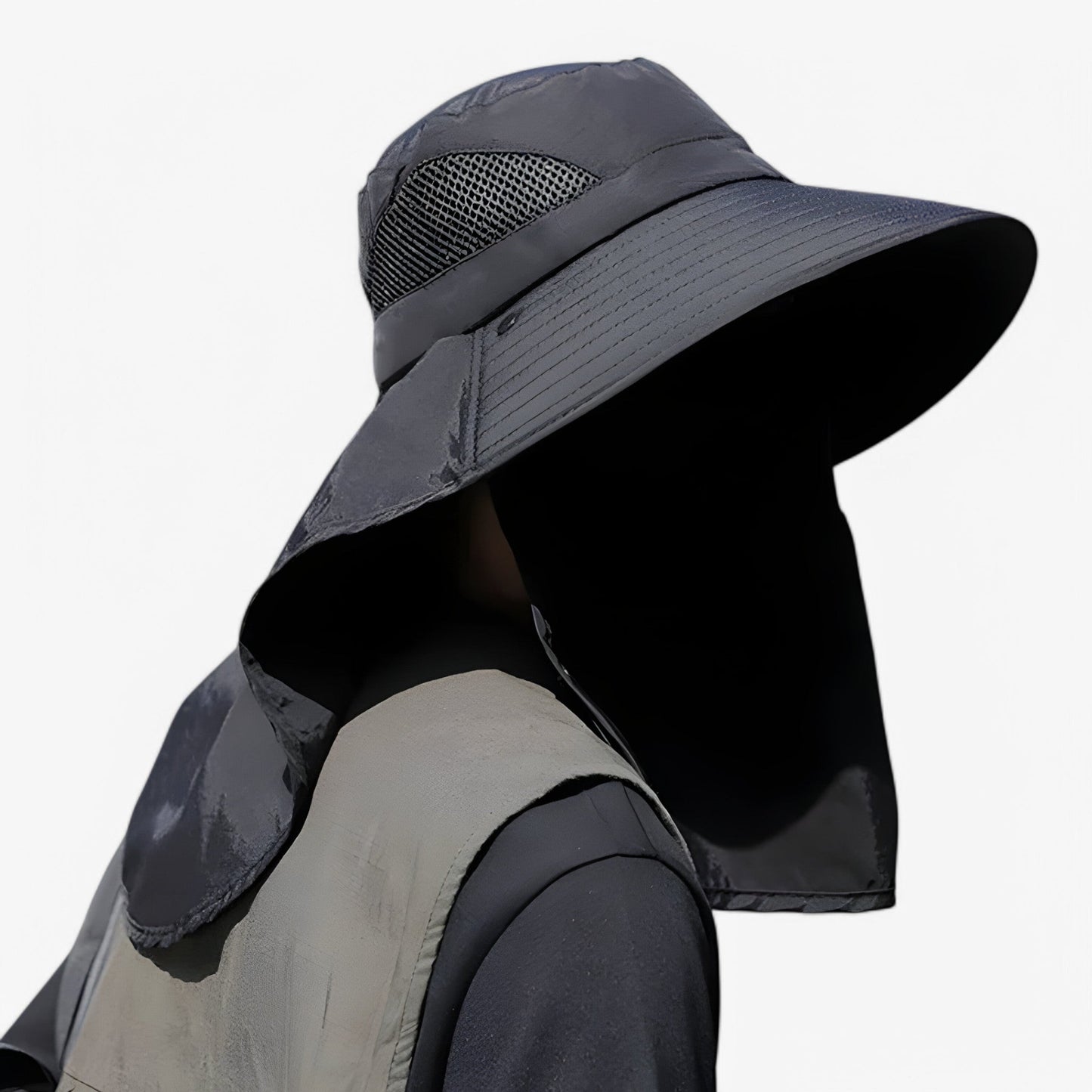 UV-Schutz Eimerhut mit Nackenklappe – Verstellbar für 55-58 cm – Atmungsaktives Dacron für Outdoor-Aktivitäten-2