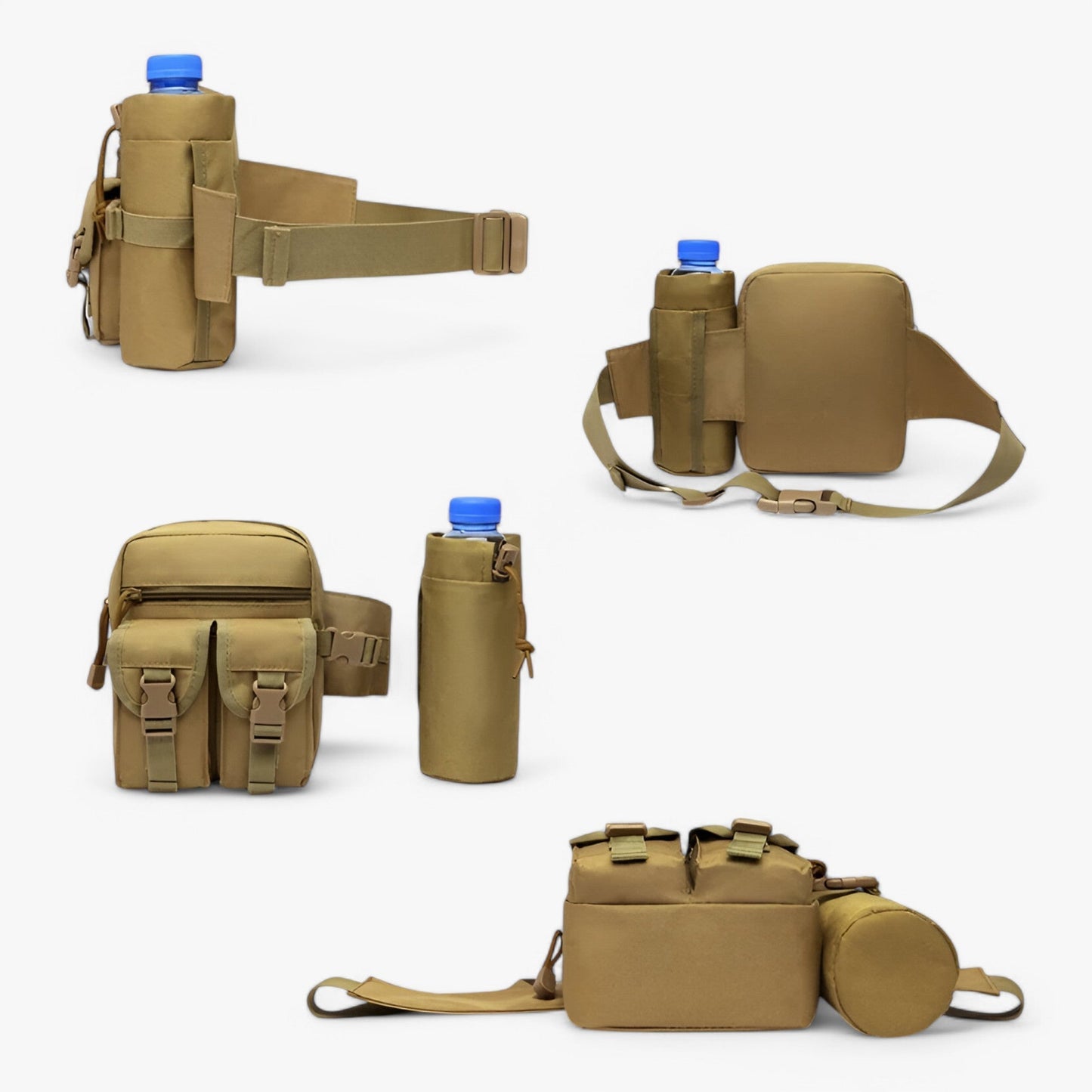 Taktischer Wasserflaschenbeutel aus 800D Nylon – Wasserdicht und Kompakt für Outdoor-Aktivitäten, Unisex, Schwarz, Armeegrün, Kaki-4