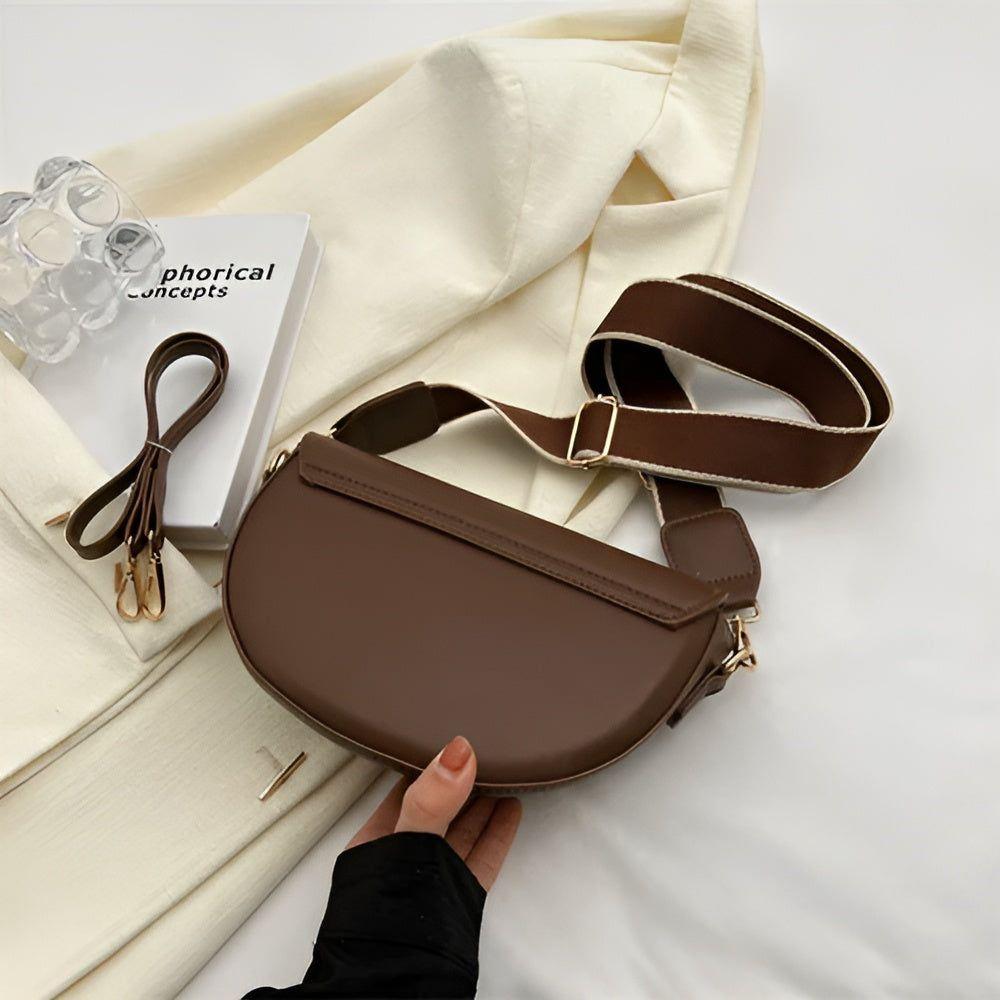 Elegante PU-Leder Umhängetasche Damen mit Breitem Schulterriemen – Stylische Crossbody Bag für Alltag und besondere Anlässe 2