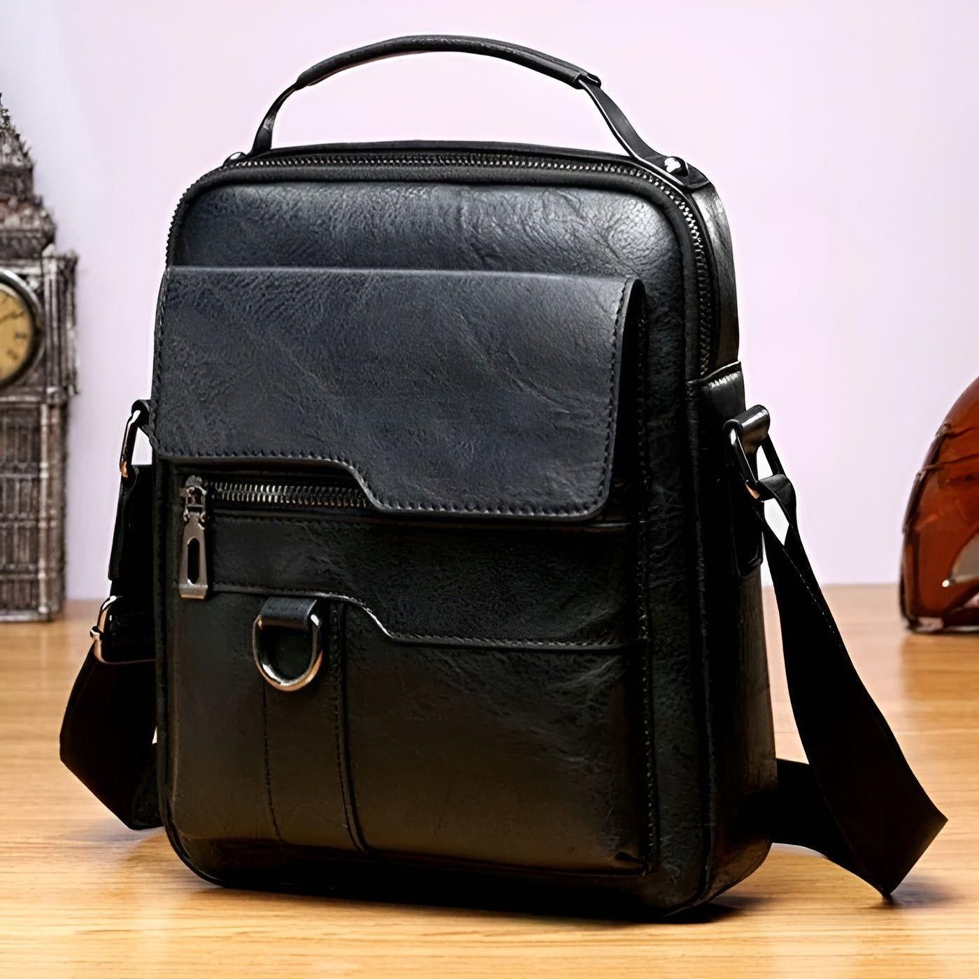Herren Schultertasche aus Veganem Leder mit Verstellbarem Gurt – Stilvolle Schultertaschen Herren für Büro und Freizeit 3