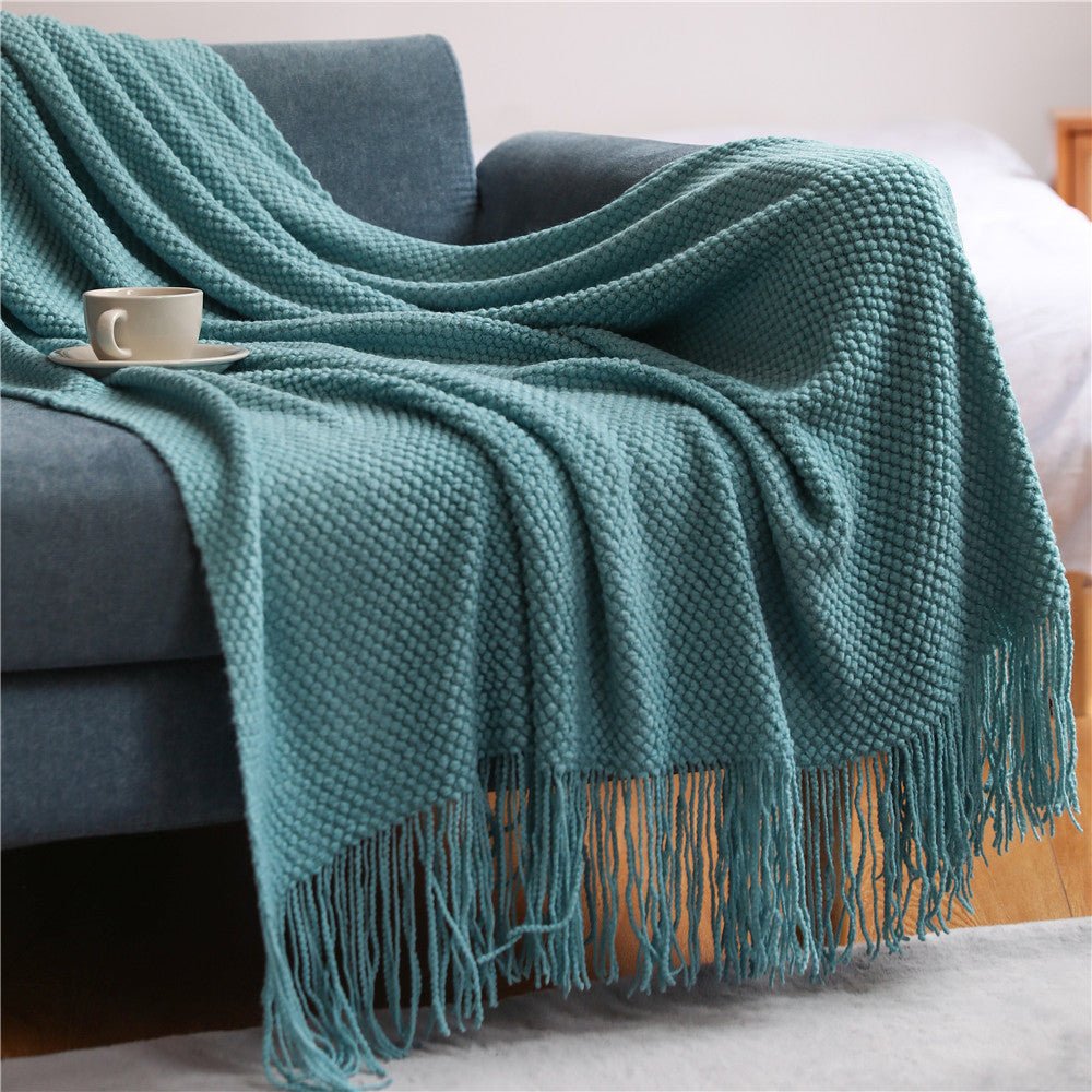 Nordische Strickdecke - Weich & Kuschelig - Perfekt für Wohnzimmer, Schlafzimmer & Terrasse