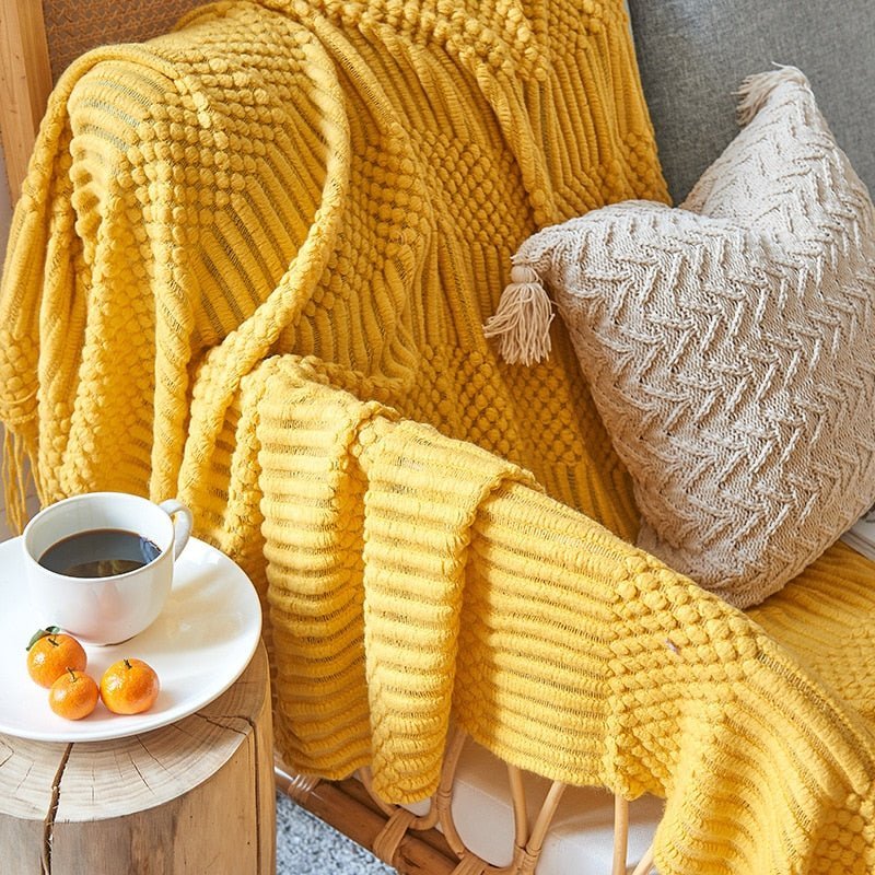 Kuschelige Strickdecke für Sofa und Bett