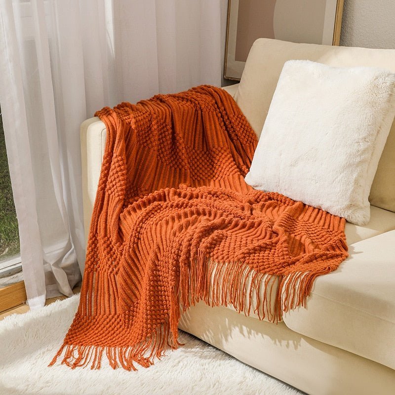Kuschelige Strickdecke für Sofa und Bett